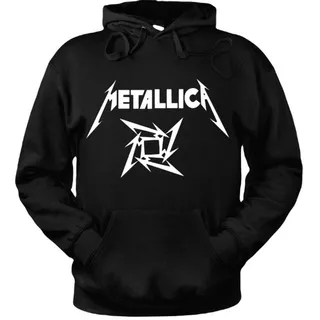 Poleron Metallica Canguro Con Capucha 