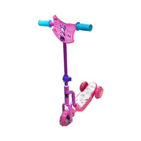 Monopatín de pie Unibike Scooter 3 ruedas Minnie  rosa y celeste para 5 años