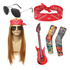 Gold Straight Hair Flower Arm Turban Eyes Guitar