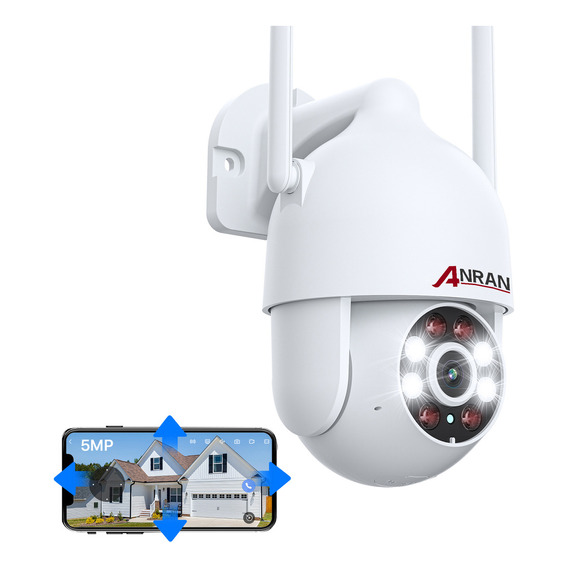 Cámara de seguridad 5G Anran N50W1584 Wireless con resolución de 5MP visión nocturna y audio incluidos blanca