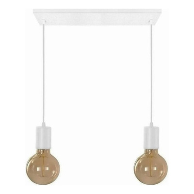 Colgante 2 Luces Bell Capuchon Color Blanco Apto Led E27