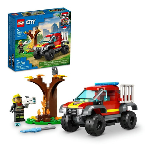 Kit Lego City Rescate De Camiones De Bomberos 4x4 60393 +3 Cantidad de piezas 97