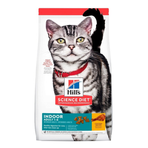 Alimento Hill's Science Diet Indoor para gato adulto sabor pollo en bolsa de 1.5kg