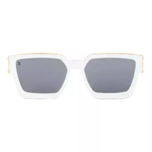Gafas de sol Louis Vuitton 1.1 Millionaires E con marco de acetato/metal  color blanco/dorado, lente plateado de plástico/nailon clásica, varilla  blanca/dorada de acetato/metal
