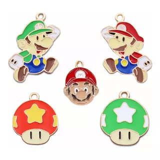 Dijes Para Realizar Bisuteria Paq 25 Pz Mario Bros Esmaltado