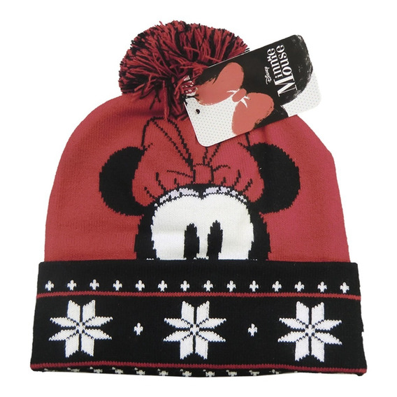 Gorro De Lana Minnie Con Pompón Infantil Oficial Original