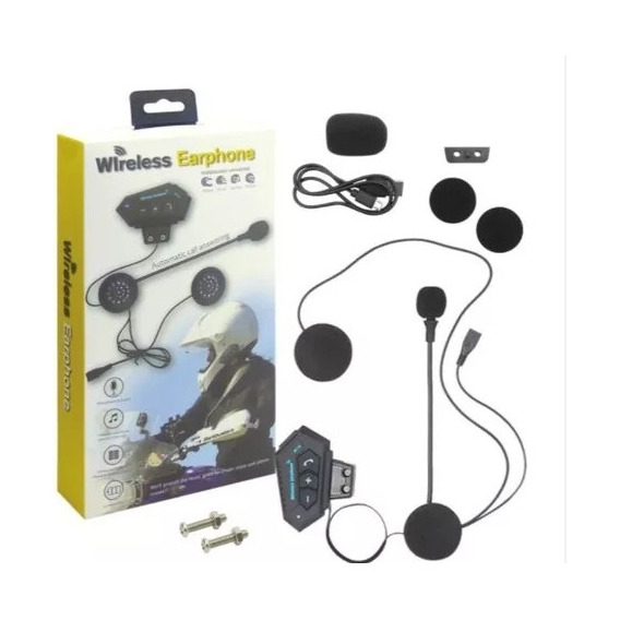 Auricular Bluetooth Bt12 Motocicleta Con Mando A Distancia