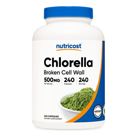 Nutricost Chlorella Broken Cell Wall 500mg 240 Capsules Sabor Sin Sabor