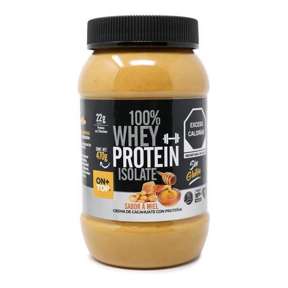 Crema De Cacahuate Con Miel + Whey Protein Isolate 470g.