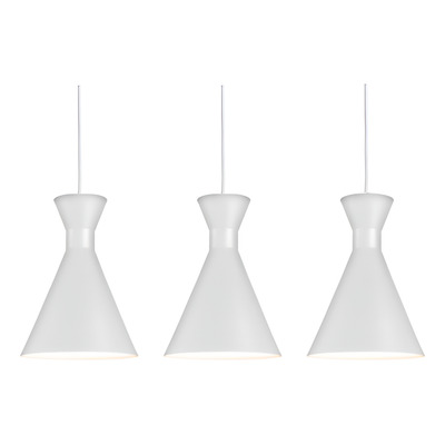 Colgante Galina 3xe27 Metalico Blanco Mate Total Blanco