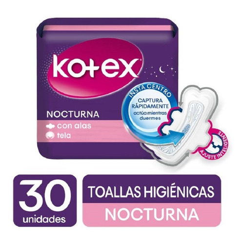 Kotex Toallas Nocturnas X 30 Und - Unidad A $30