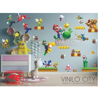 Vinil Decorativo Mario Bros 2 Mts X 1.50 