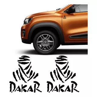 Par De Adesivos Dakar Rally Trilha Emblema Decorativo Carro