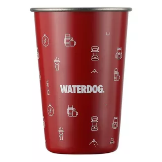 Vaso Acero Inoxidable Waterdog Pinta 500 Ml Pared Simple Rojo