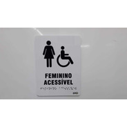 Placa Braille E Relevo Banheiro Feminino Acessível Braille