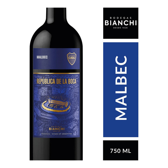 Vino Tinto República De Boca Malbec 750ml Bodega Bianchi
