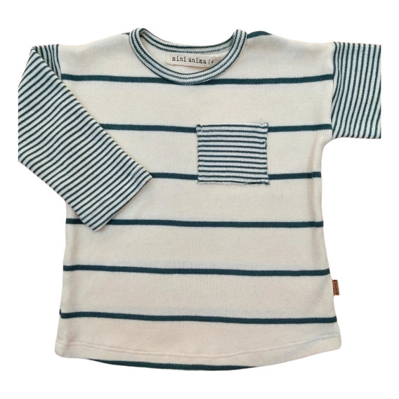 Remera Rayada Mini Anima Interlock Manga Larga Bebe Kid Jade