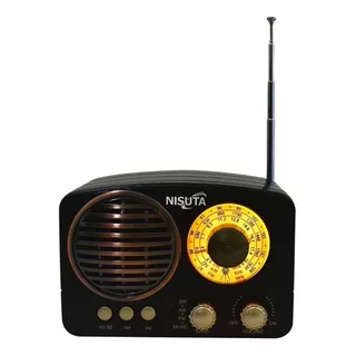 Radio Am/fm Vintage Nisuta Bluetooth Salida Auricular Rv14 Color Negro