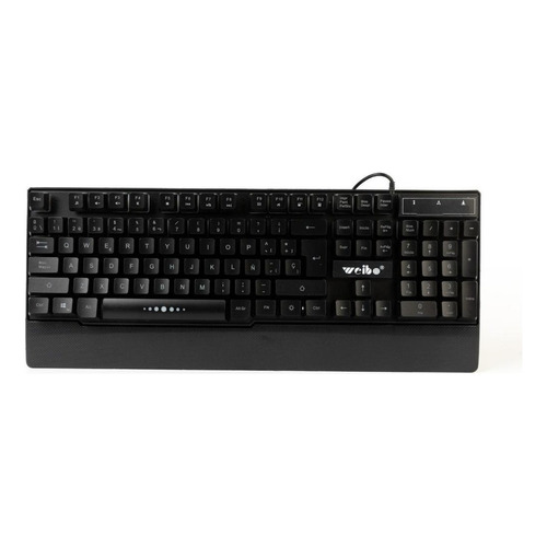 Teclado gamer Weibo WB-100 QWERTY color negro con luz RGB