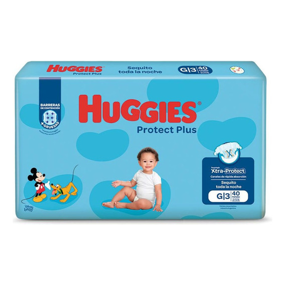 Pañal Huggies Protect Plus G 40 Unidades Género Sin género Tamaño Grande (G)