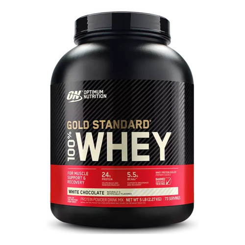 Suplemento en polvo Optimum Nutrition  Proteína Gold Standard 100% Whey proteína sabor white chocolate en pote de 2.27kg