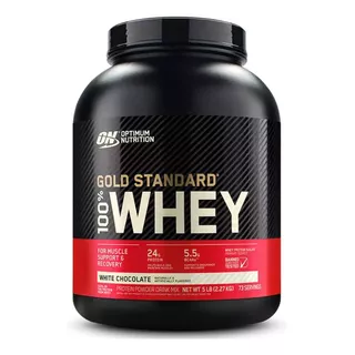 Suplemento Em Pó Optimum Nutrition  Proteína Gold Standard 100% Whey Proteína Gold Standard 100% Whey Sabor  White Chocolate Em Pote De 2.27kg