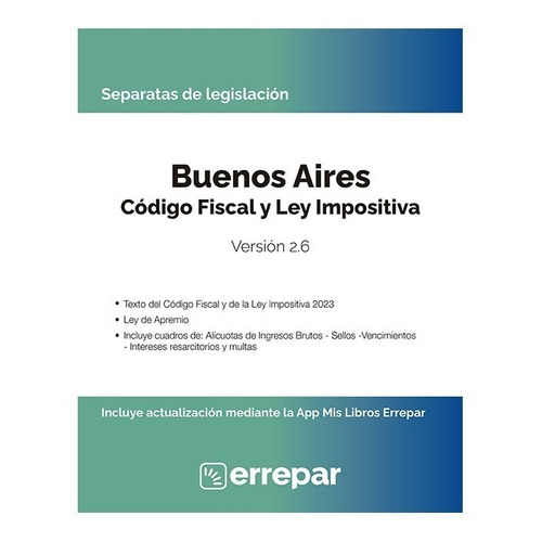 Separata Provincia Buenos Aires - Código Fiscal E Impositivo