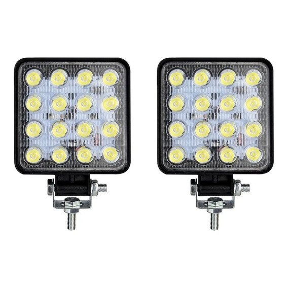 Kit 2 Faros Reflectores Led 4x4 Off Road 48w 12 A 24v Camion