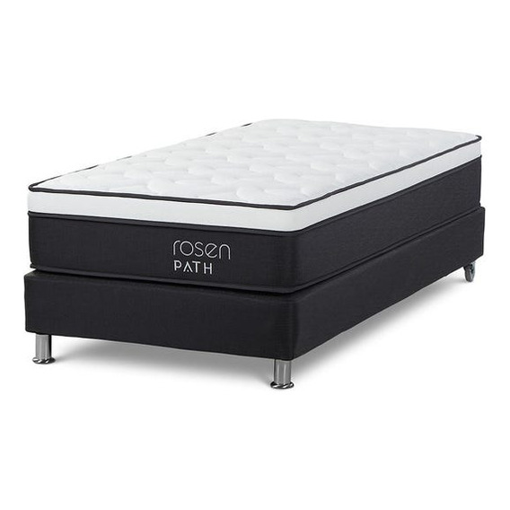 Cama Box Tarima Path Black 1 Plaza 90 X 190 Cm Rosen