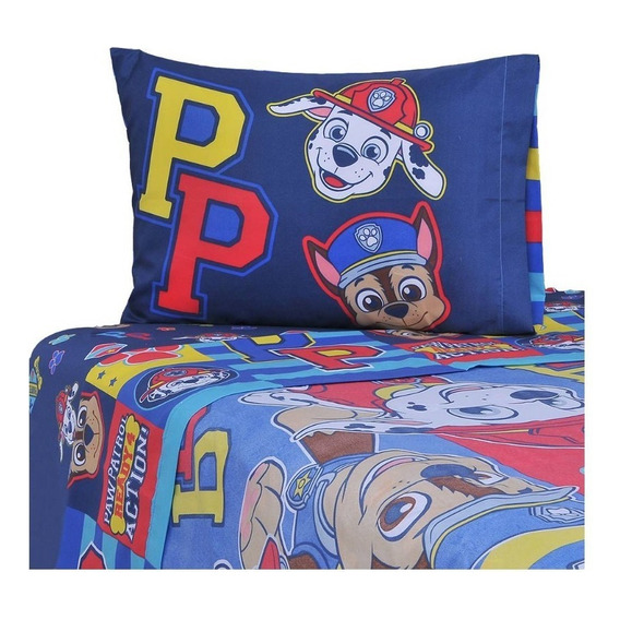 Juego De Sabanas 1.5 Plaza Infantil Disney Marvel Color Paw Patrol Niño