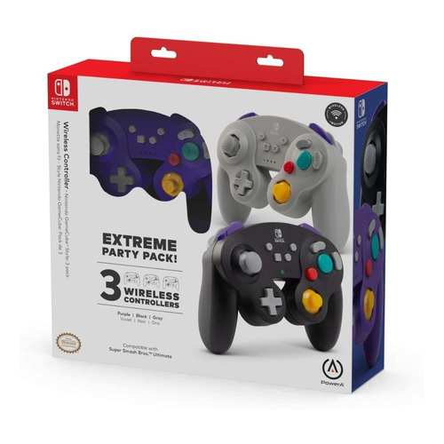 3Controles joysticks inalámbricos ACCO Brands PowerA Wireless GameCube Controller for Nintendo Switch extreme party pack