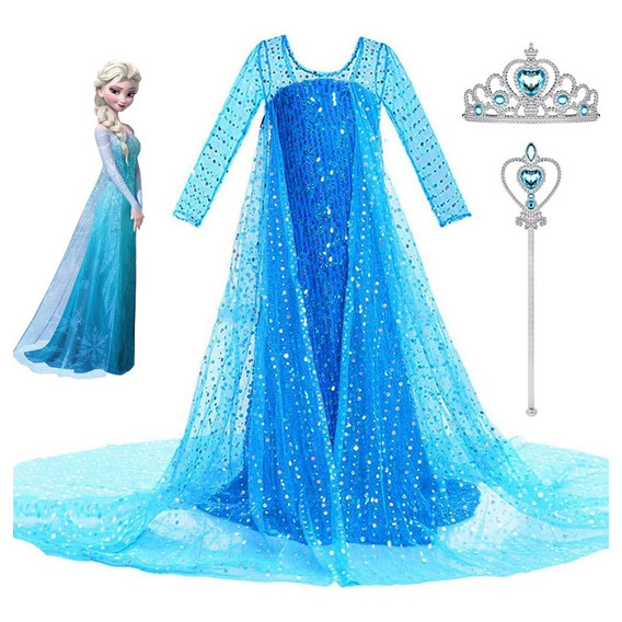 Elsa Princess Frozen I Vestido De Fiesta Disfraz, Accesorios