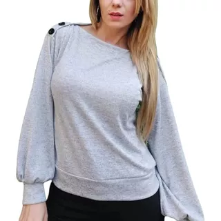 Sweaters Con Boton Lanilla De Mujer Botones Dama Moda 