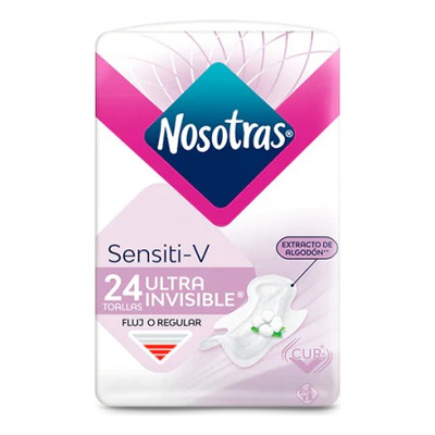 Toalla Higiénica Nosotras Ultra Invisible Sensiti-v 24 Un