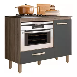 Balcão Coocktop 4 E 5 Bocas Forno 1 Gv 1 Pt Fit Nicioli