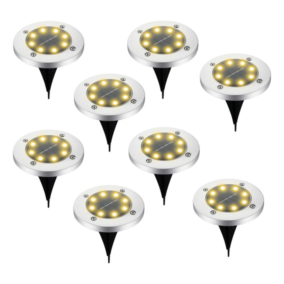 Pack Lamparas Estaca Led Exterior Focos Solares Jardin Patio