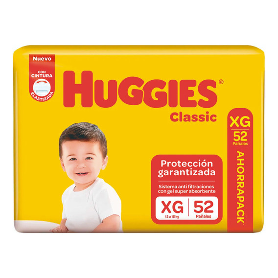 Pañales Huggies Classic Xg X 52 Un Género Sin género Tamaño Extra grande (XG)
