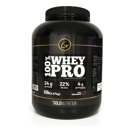 Proteína - 100% Whey Pro 5lb - Gold Nutrition Sabor Chocolate