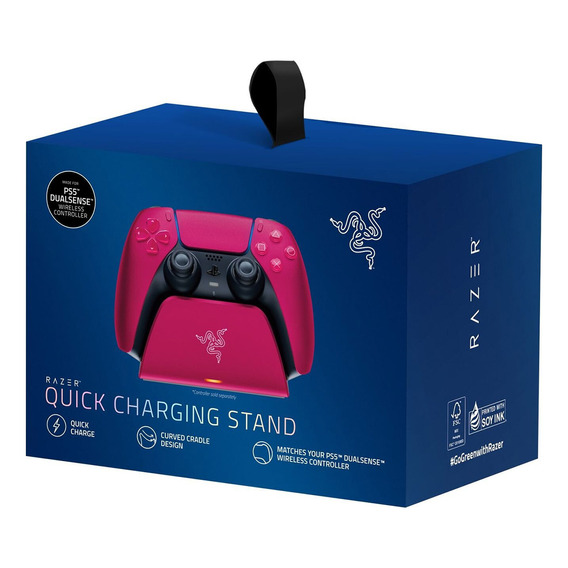 Cargador Razer Quick Charg Stand Control Ps5 Usb-c 10w Red