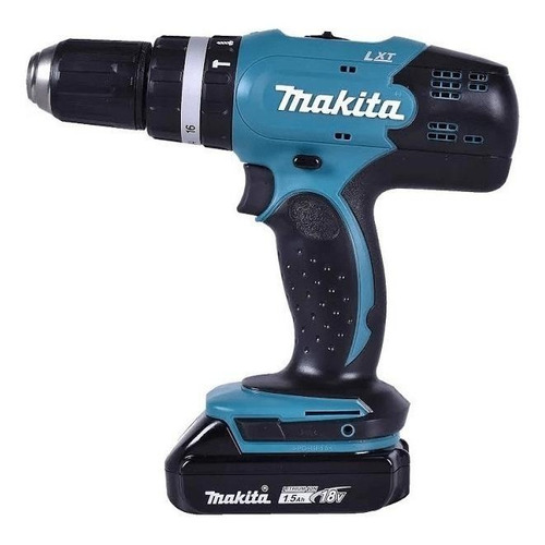 Taladro percutor atornillador inalámbrico de 13mm Makita DHP453SYE 18V + accesorio con maletín de transporte 110V/220V