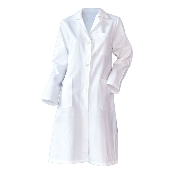 Bata Blanca Medica Unisex Uniforme De Laboratorio Con Bolsas