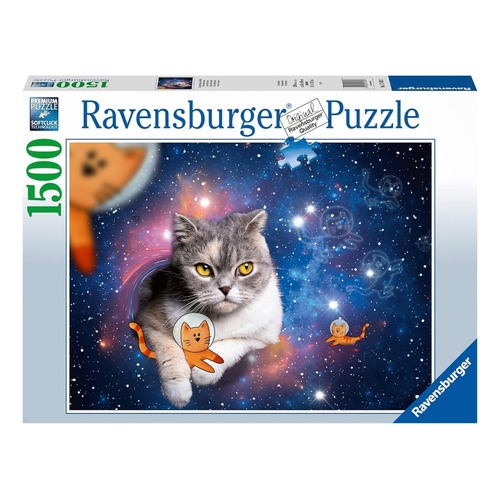 Rompecabezas Ravensburger 1000 Pzs Gato En El Espacio Puzzle