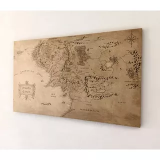 Cuadro Señor De Los Anillos Tierra Media Middle Earth Mapa 