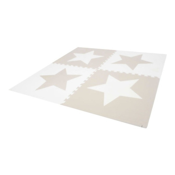 Alfombra Play Mat Bebe Goma Eva Star Gris 120 X 120 Cm Bric