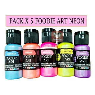 Pack X5 Colorante Comestible Liquido Foodie Art Perlado Neon