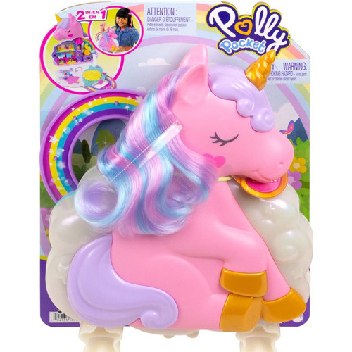 Polly Pocket Set De Juego Unicornio Con Salón Arcoíris