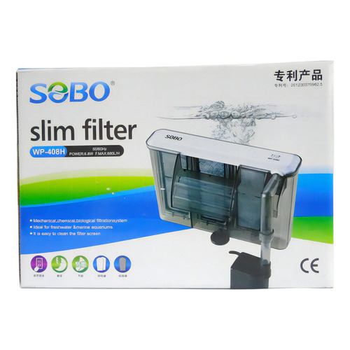 Filtro Sobo Slim Filter WP-408h 600 L/h Acuarios 120 l 127 V Tensión 127 V