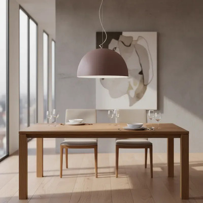 Ccolgante Campana 55cm Uva Interior Blanca Apto Led  Blanco/cobre