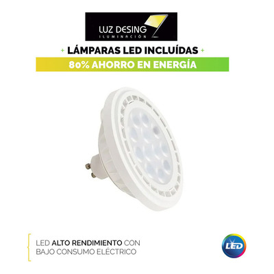 Spot Plafon Semi Embutido Aluminio Blanco Apto Led Ar111 