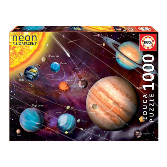 Juego De Mesa Puzzle De Neón Educa Sistema Solar 1000pcs 